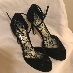 WHBM Velvet Strappy Heels